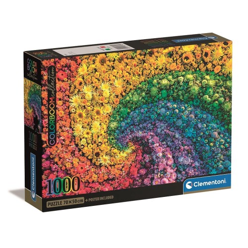 Colour Whirl flowers 1000-piece Compact puzzle Clementoni