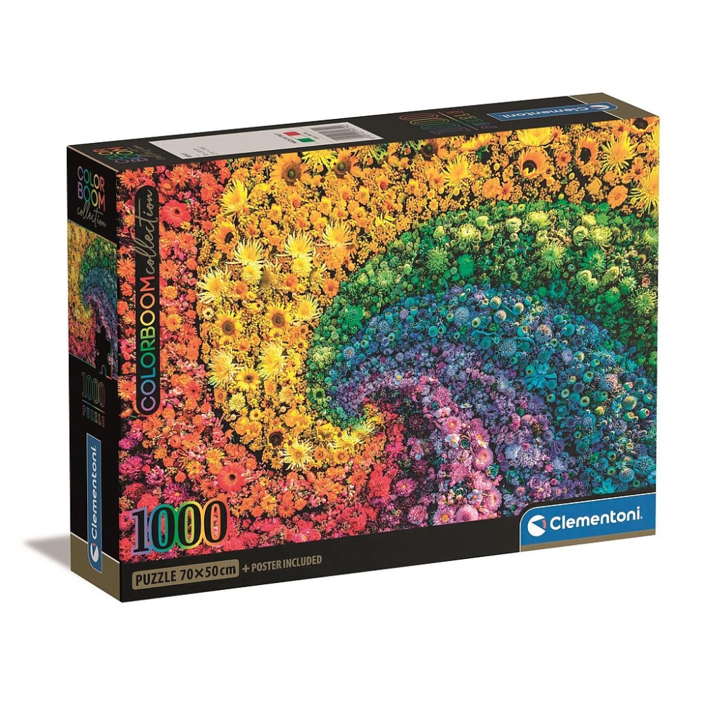 Colour Whirl flowers 1000-piece Compact puzzle Clementoni