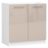 SZAFKA KUCHENNA POD ZLEWOZMYWAK OLIWIA S 80cm BIAŁA-CAPPUCCINO POŁYSK