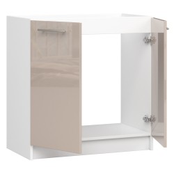 SZAFKA KUCHENNA POD ZLEWOZMYWAK OLIWIA S 80cm BIAŁA-CAPPUCCINO POŁYSK