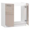 SZAFKA KUCHENNA POD ZLEWOZMYWAK OLIWIA S 80cm BIAŁA-CAPPUCCINO POŁYSK
