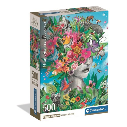 Colour Head in Jungle Blooming Thoughts 500-piece Compact Puzzle Clementoni