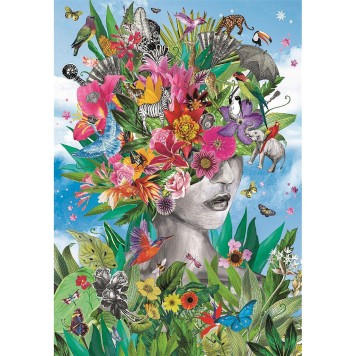 Colour Head in Jungle Blooming Thoughts 500-piece Compact Puzzle Clementoni