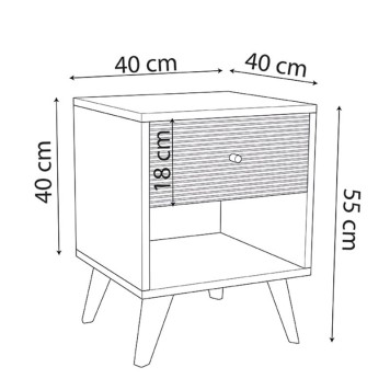 Bedside Flipter pakoworld melamine black-oak 40x40x55cm