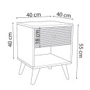 Bedside Flipter pakoworld melamine black-oak 40x40x55cm
