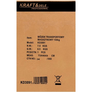 Wózek platformowy transportowy  magazynowy 150kg KD3091