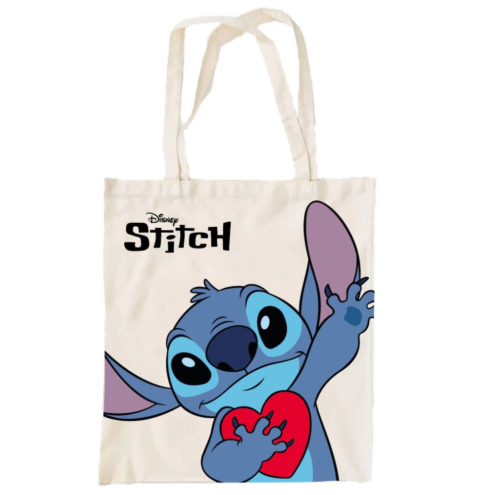 Disney Lilo and Stitch Heart canvas shopping bag 44 cm