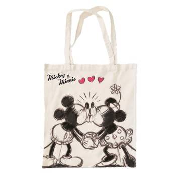 Disney Minnie  Mickey Kiss canvas shopping bag 44 cm