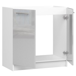 SZAFKA KUCHENNA POD ZLEWOZMYWAK OLIWIA S 80cm BIAŁA-METALIK POŁYSK