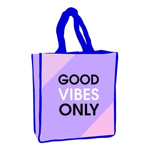 Colour Good Vibes Only shopping bag 34 cm