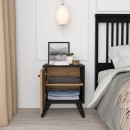 Table de chevet bois marron noir 40x40x55 cm