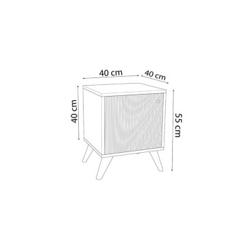Table de chevet bois marron noir 40x40x55 cm