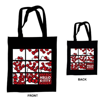 Hello Kitty Bows canvas bag, shopping bag 44 cm