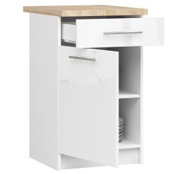 Szafka OLIWIA S50 SZ1 + BLAT BIAŁA / BIAŁY POŁYSK