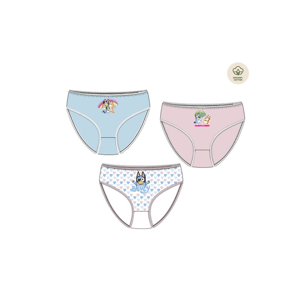 Bluey Love children's underwear, 3-piece panty set