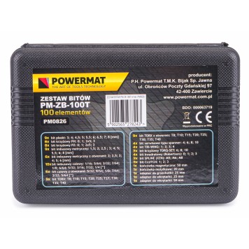 Zestaw bitów torx imbus końcówki do wkrętarki PM-ZB-100T