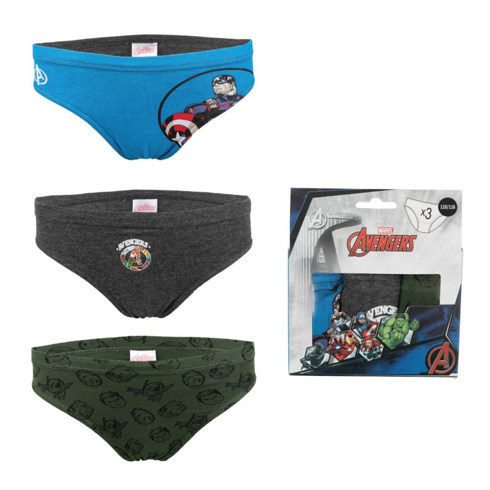 Avengers children's underwear, bottom 3 pieces/pack 110/116 cm