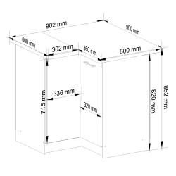 Szafka OLIWIA S90/90 + BLAT BIAŁA / BETON
