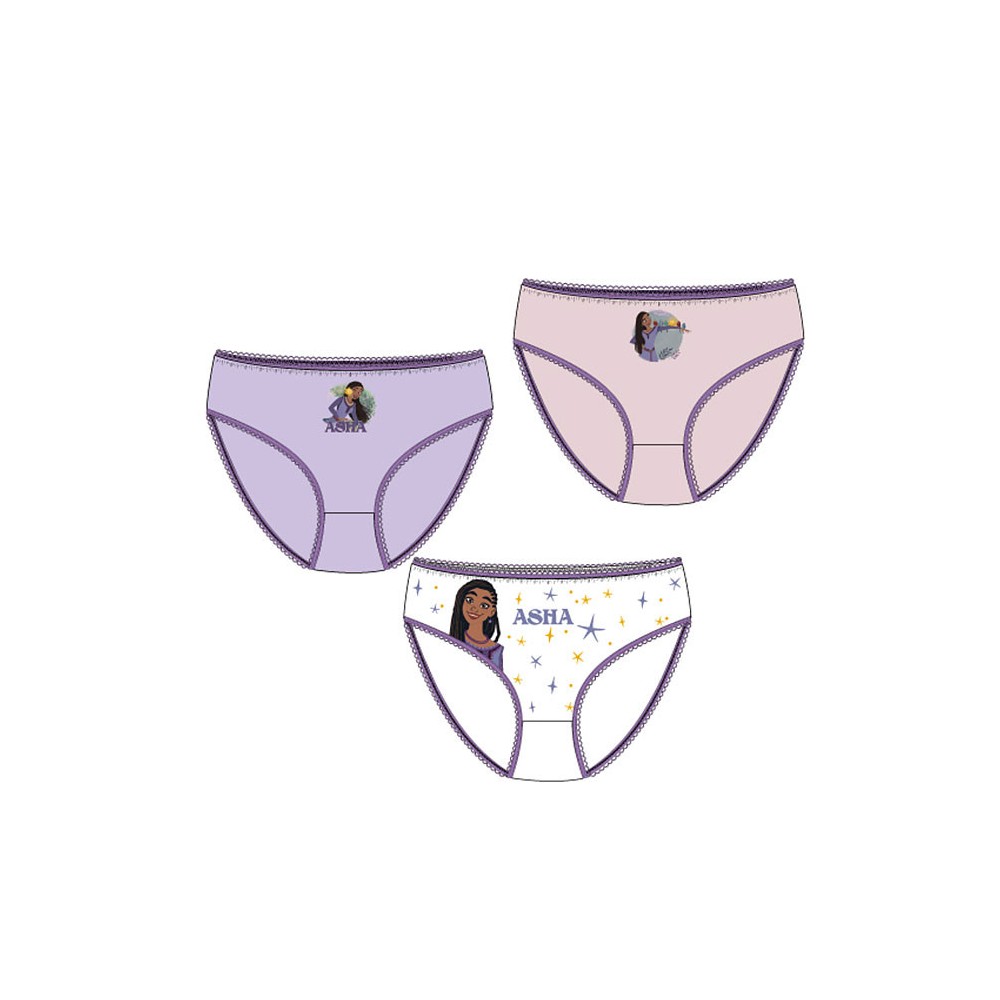 Disney Kívánság Purple children's underwear, panties 3 pieces/pack