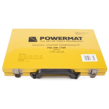 Zestaw wierteł (wiertła) TYTANOWE 170el. Powermat PM-ZW-170T