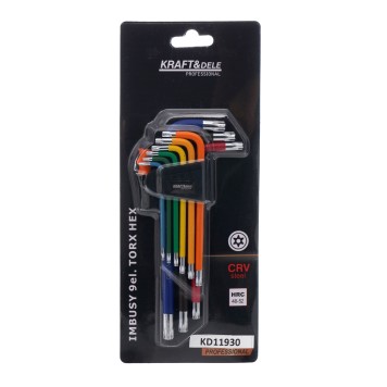 ZESTAW KOLOROWYCH IMBUSÓW TORX 9 EL. KD11930