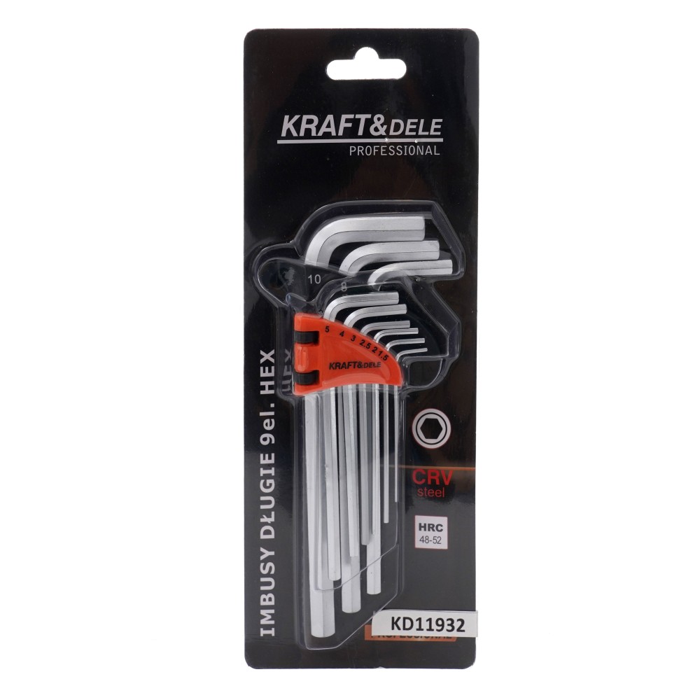 ZESTAW  IMBUSÓW HEX 9 EL. KD11932