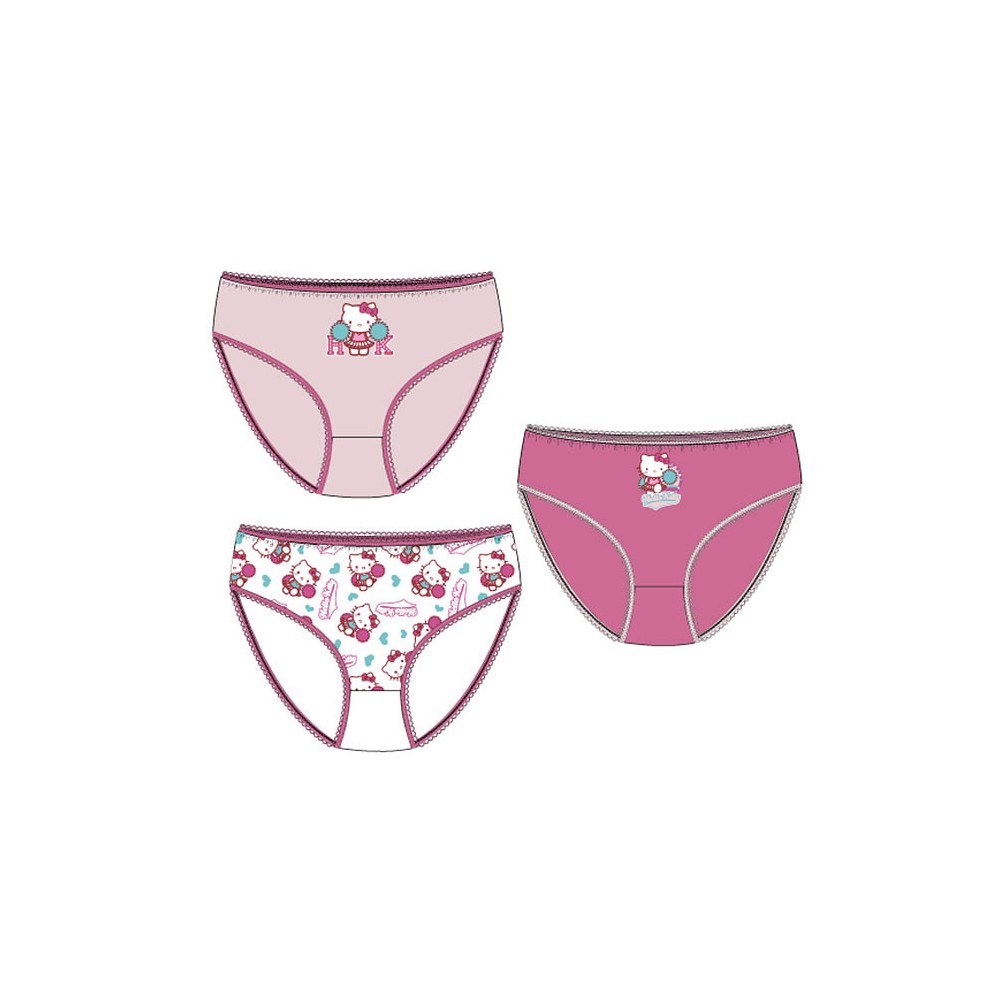 Hello Kitty Cheer gyerek fehérnemű, bugyi 3 darab/csomag 3 - 8 év / 98 - 128 cm