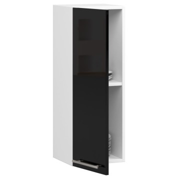 WISZĄCA SZAFKA KUCHENNA OLIWIA W 30cm BIAŁA-CZARNY POŁYSK H720