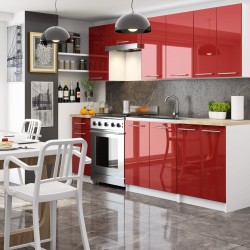 WISZĄCA SZAFKA KUCHENNA OLIWIA W 30cm BIAŁA-CZERWONY POŁYSK H720