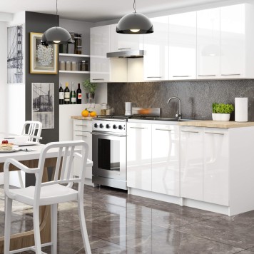 WISZĄCA SZAFKA KUCHENNA OLIWIA W 40cm BIAŁA-BIAŁY POŁYSK H720