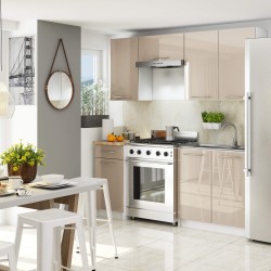 WISZĄCA SZAFKA KUCHENNA OLIWIA W 50cm BIAŁA-CAPPUCCINO POŁYSK H720