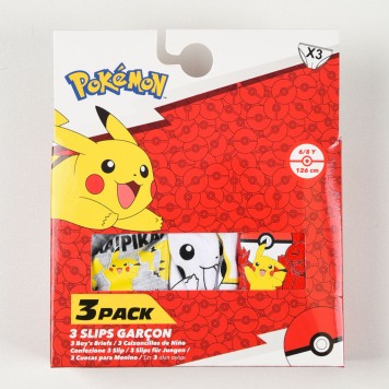 Pokémon Catch ‘Em children's underwear, bottom 3 pieces/package 4 - 10 years / 104 - 140 cm