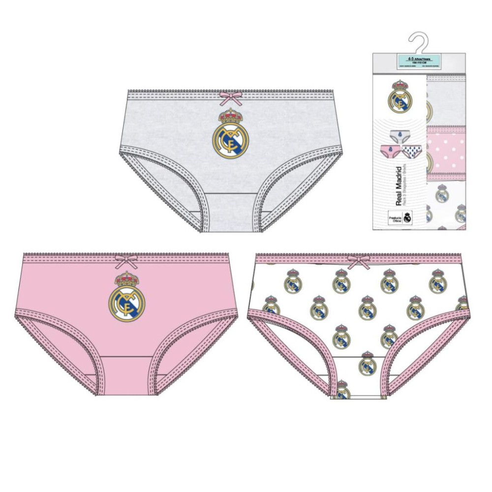 Real Madrid Pink kids underwear, panties 3 pieces/package 2 - 8 years / 92 - 128 cm