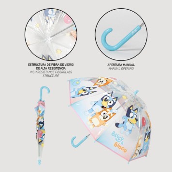 Bluey Bingo children's transparent umbrella Ø71 cm