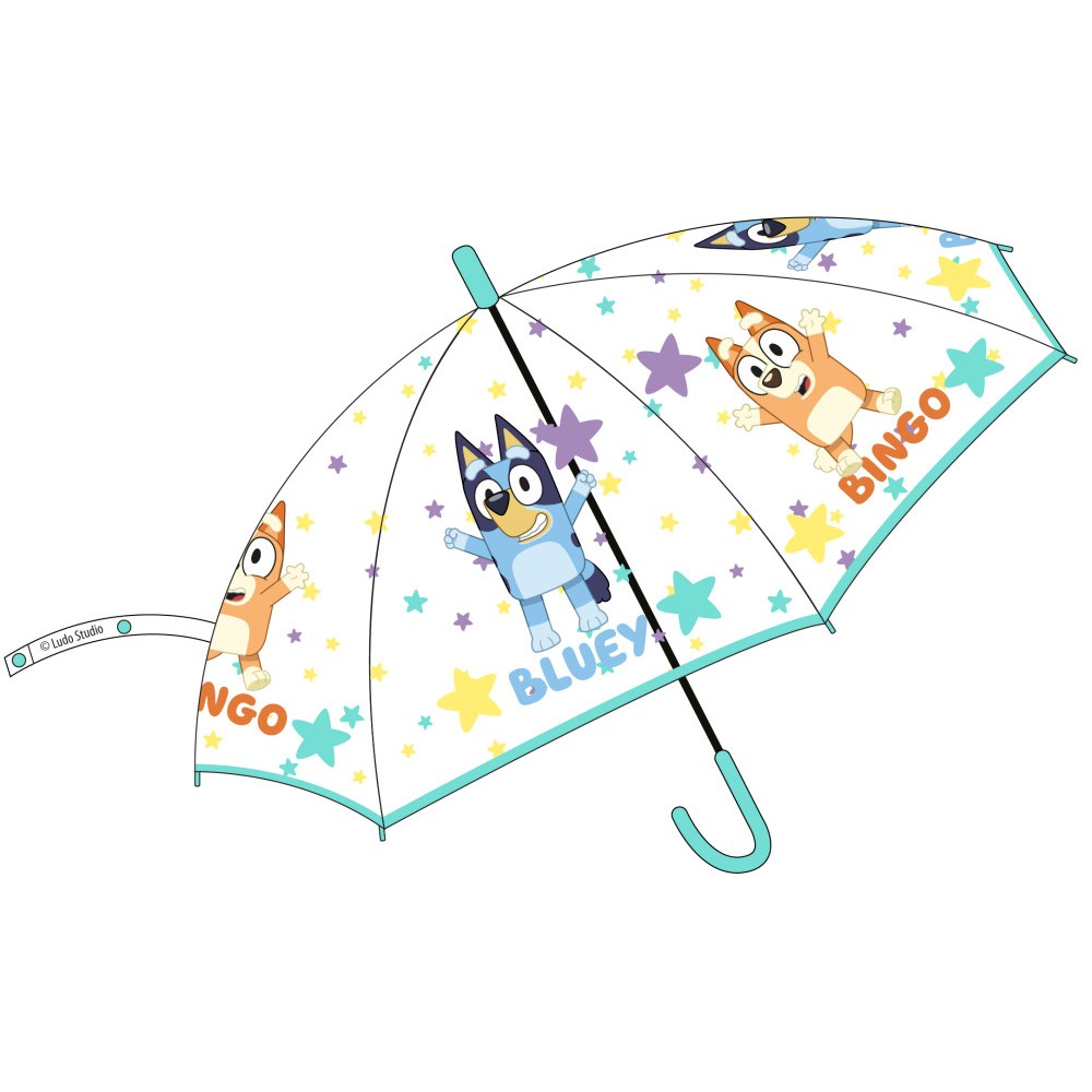 Bluey Star children's transparent semi-automatic umbrella Ø74 cm