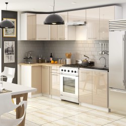 WISZĄCA SZAFKA KUCHENNA OLIWIA W 60cm BIAŁA-CAPPUCCINO POŁYSK H720