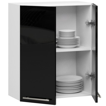 WISZĄCA SZAFKA KUCHENNA OLIWIA W 60cm BIAŁA-CZARNY POŁYSK H720