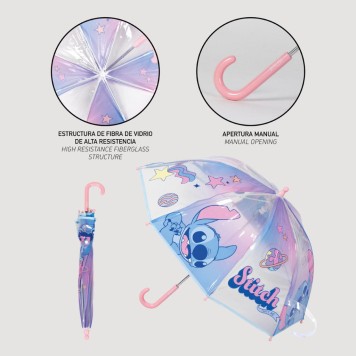 Disney Lilo and Stitch Universe children's transparent umbrella Ø71 cm