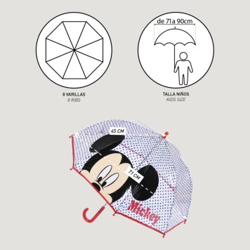 Disney Mickey  children's transparent umbrella Ø71 cm