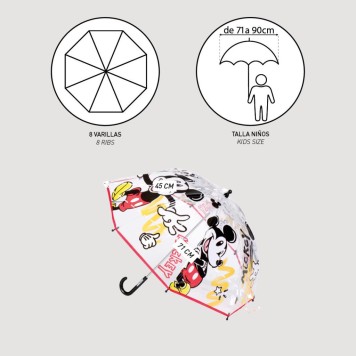 Disney Mickey  children's transparent umbrella Ø71 cm