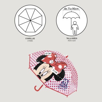 Disney Minnie Dots children's transparent umbrella Ø71 cm