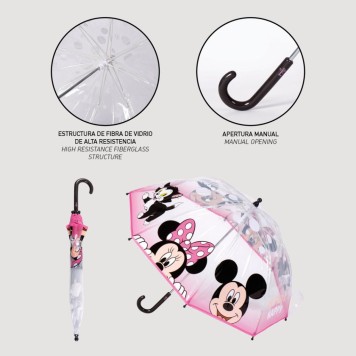 Disney Minnie  Make Me Happy children's transparent umbrella Ø71 cm