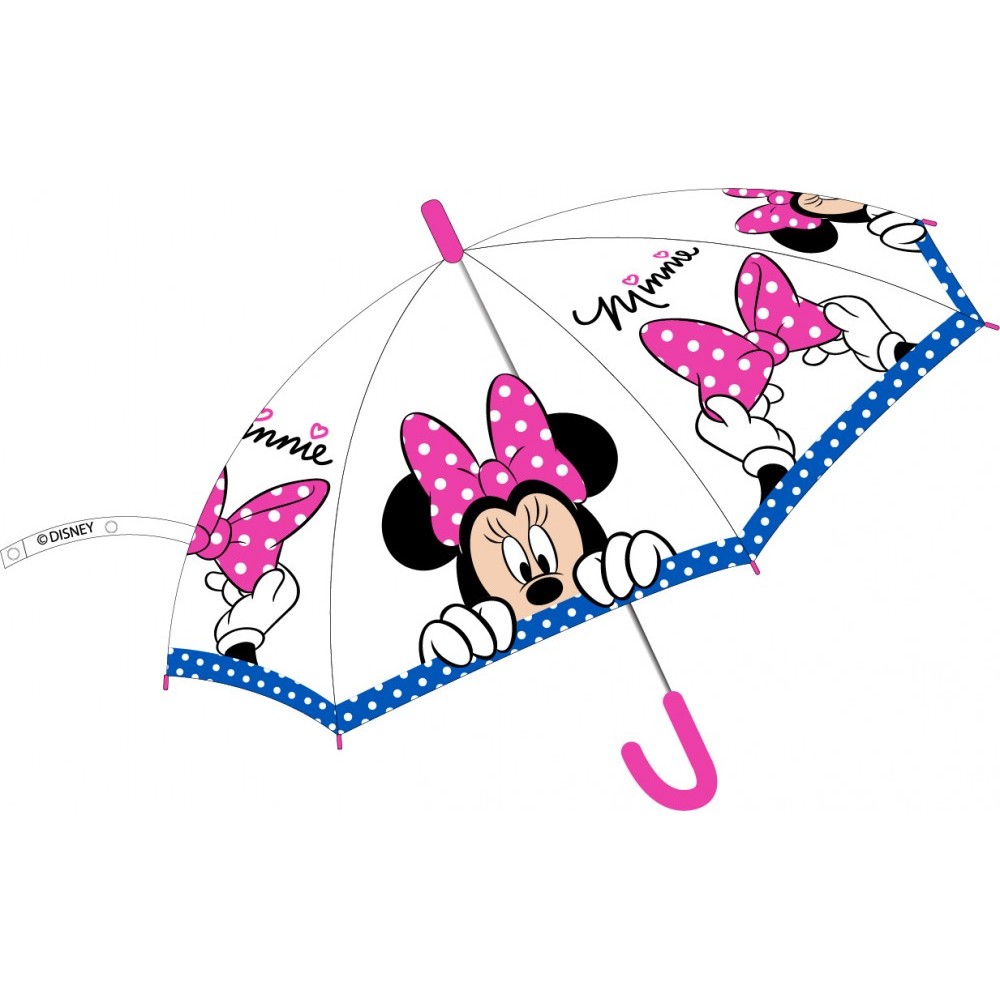 Disney Minnie  kids semi-automatic transparent umbrella Ø74 cm
