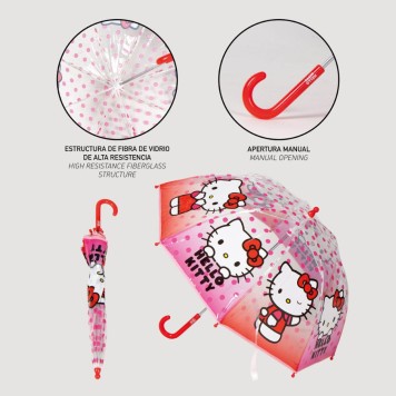 Hello Kitty Dots children's transparent umbrella Ø71 cm