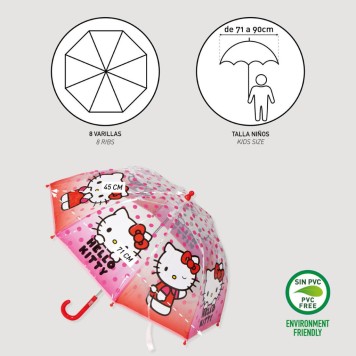 Hello Kitty Dots children's transparent umbrella Ø71 cm