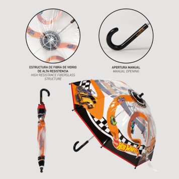 Hot Wheels Race children's transparent umbrella Ø71 cm