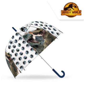 Jurassic World Dominion transparent semi-automatic umbrella for children Ø70 cm