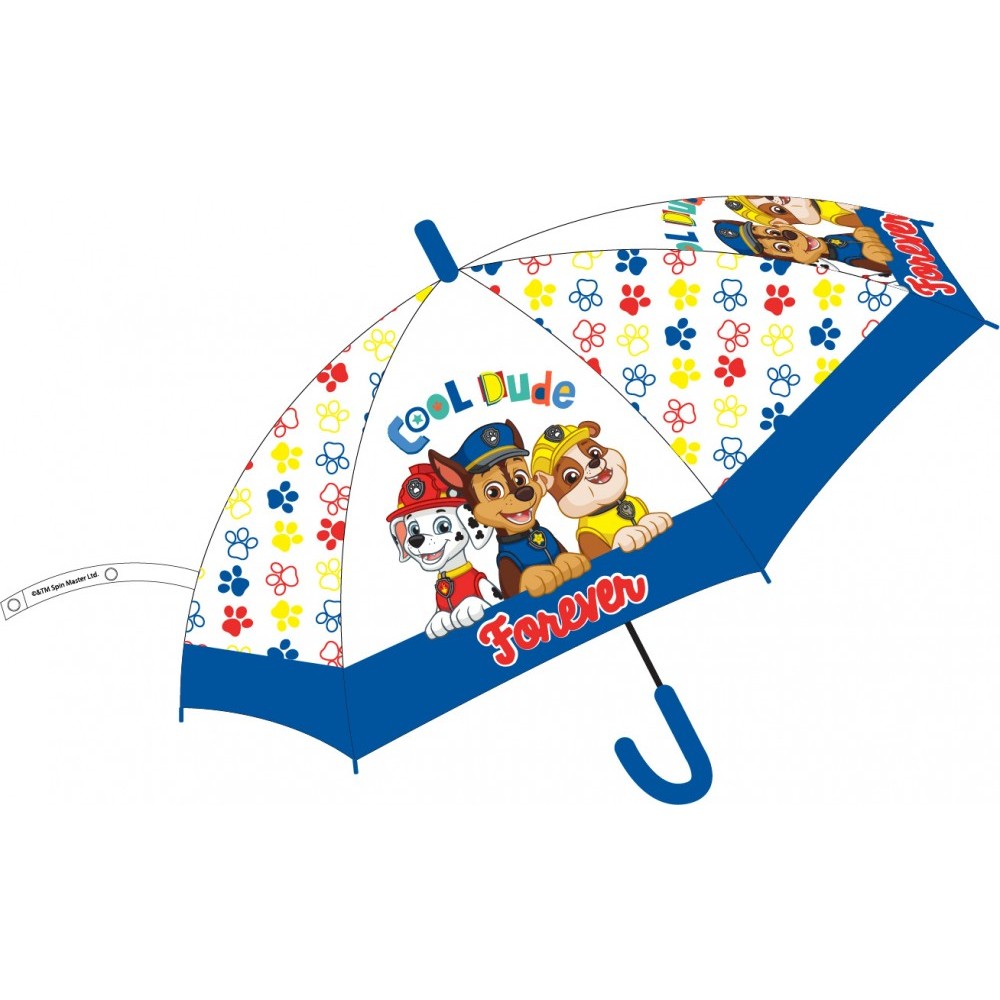 Paw Patrol children's semi-automatic transparent umbrella Ø74 cm