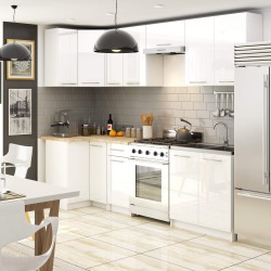 WISZĄCA SZAFKA KUCHENNA OLIWIA W 80cm BIAŁA-BIAŁY POŁYSK H720