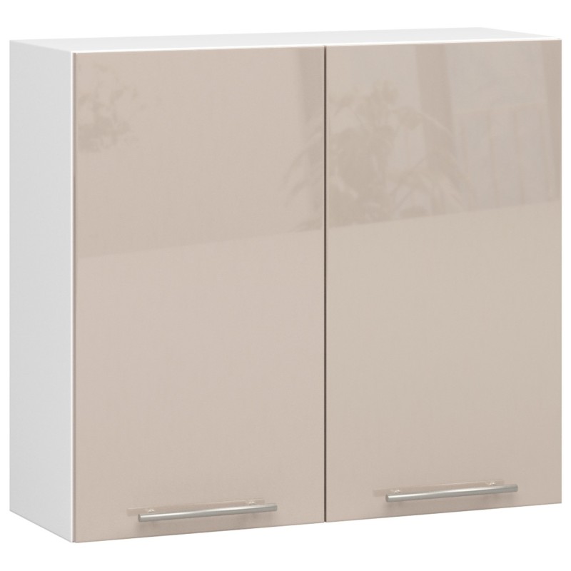 WISZĄCA SZAFKA KUCHENNA OLIWIA W 80cm BIAŁA-CAPPUCCINO POŁYSK H720